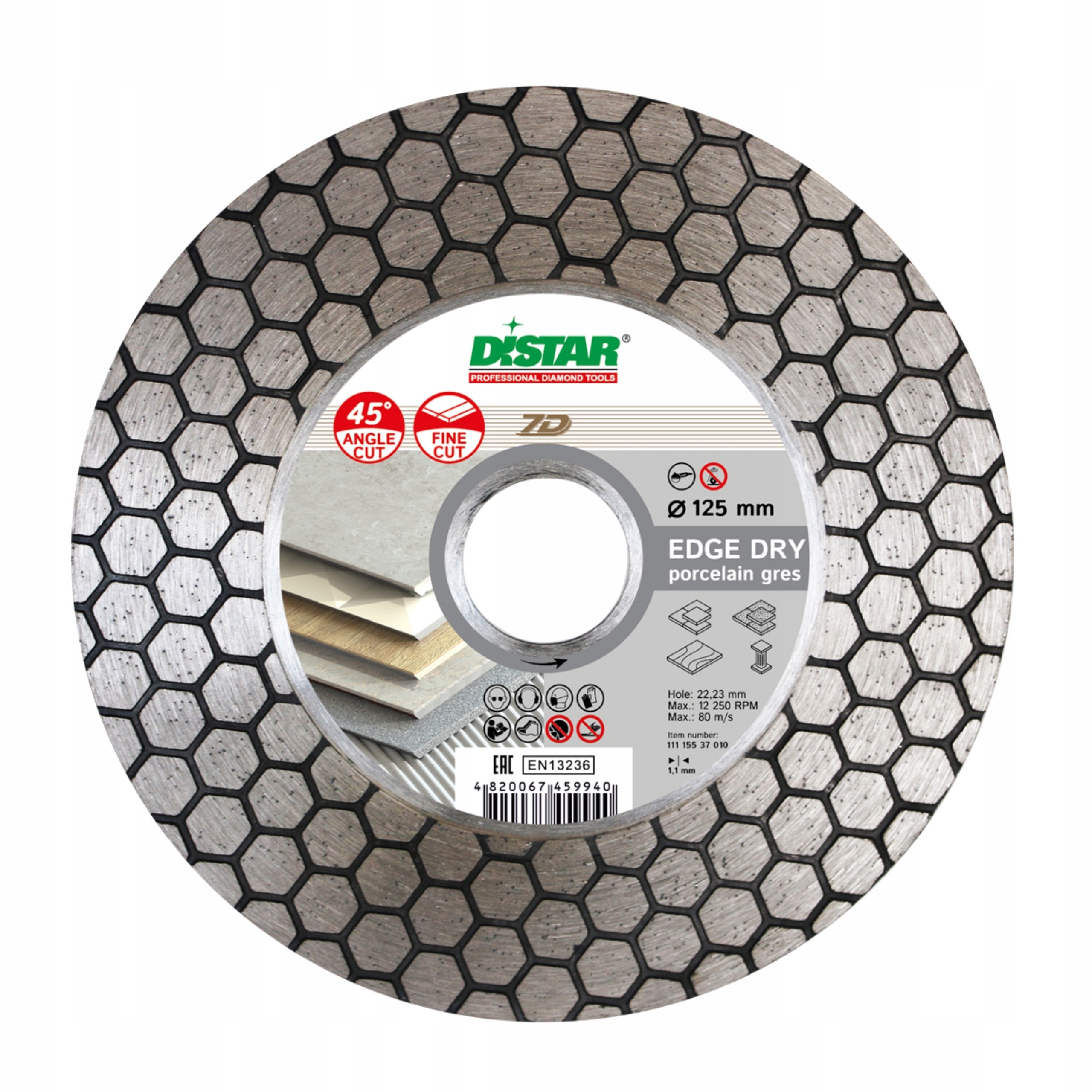 Diamantový kotúč na suché brúsenie Distar Edge 11115537010 125x22,2 mm